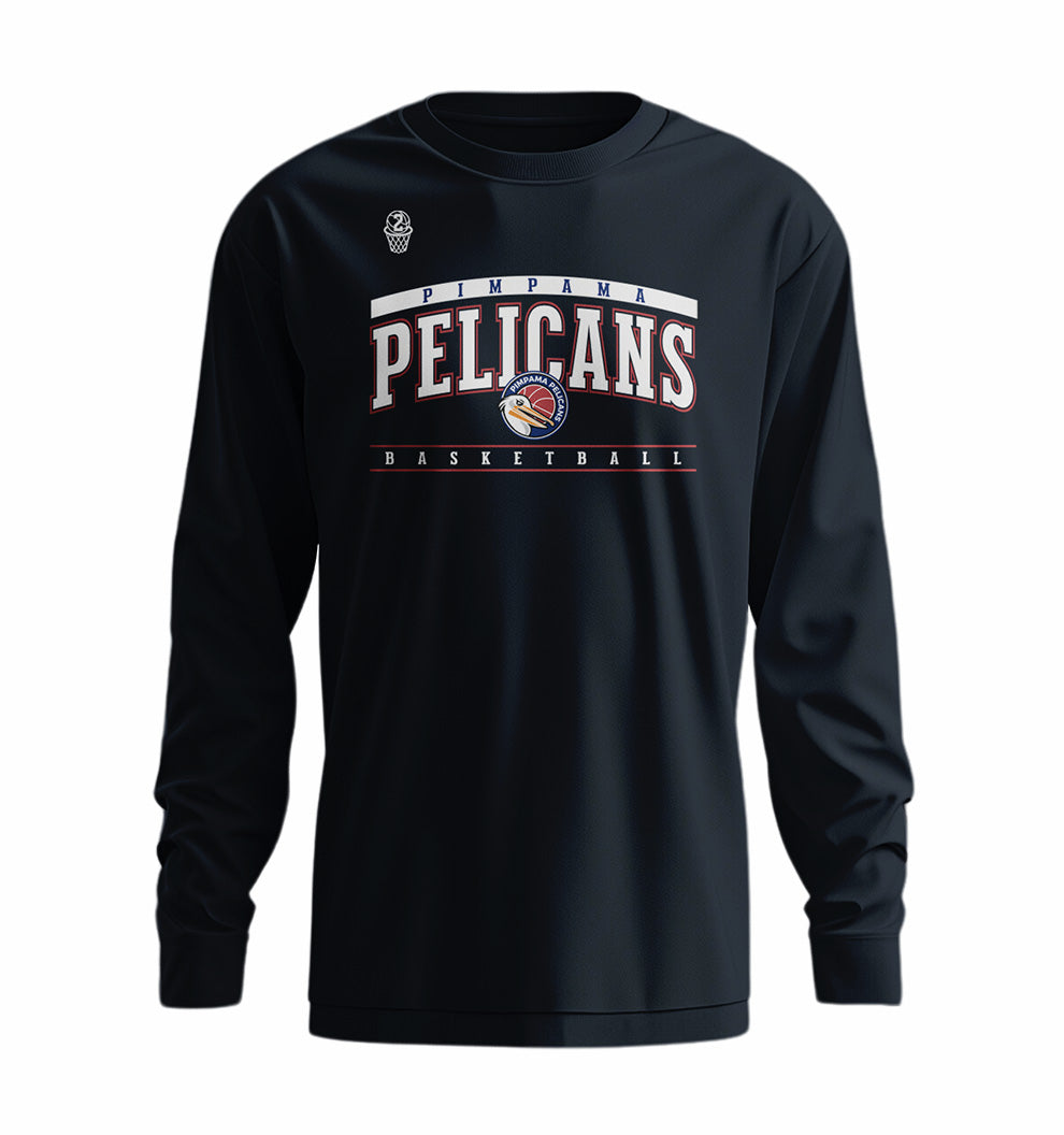 Pimpama Pelicans Courtside Long Sleeve T-shirt - Navy