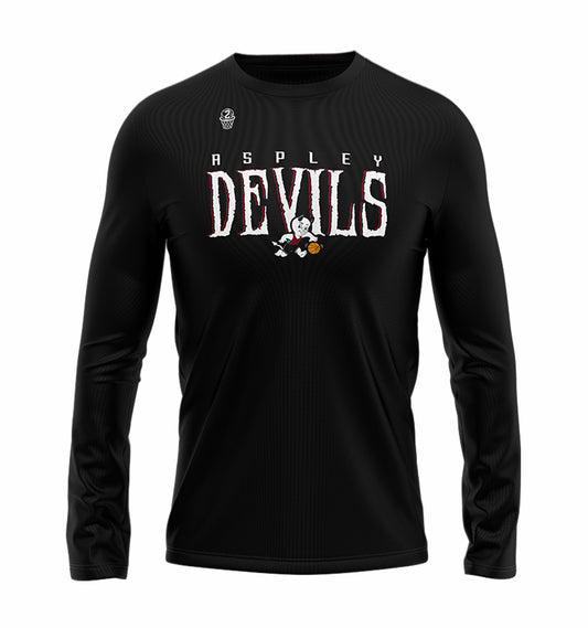 Aspley Devils Long Sleeve T-shirt - Black