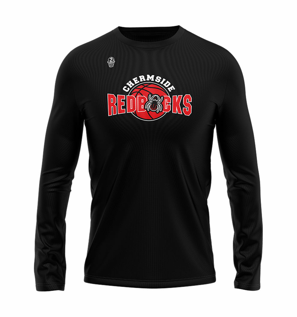 Chermside Redbacks Long Sleeve T-shirt - Black