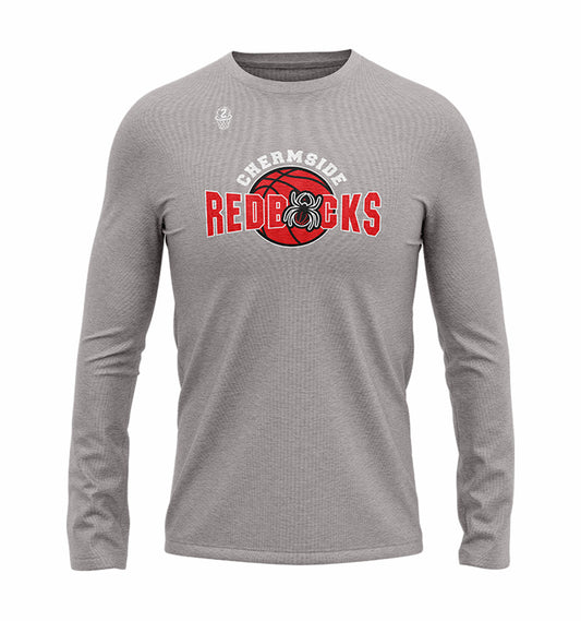 Chermside Redbacks Long Sleeve T-shirt - Grey Marle