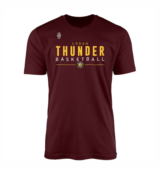 Logan Thunder Basketball T-shirt - MAROON