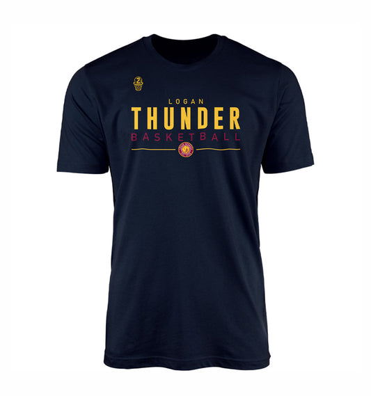 Logan Thunder Basketball T-shirt - NAVY