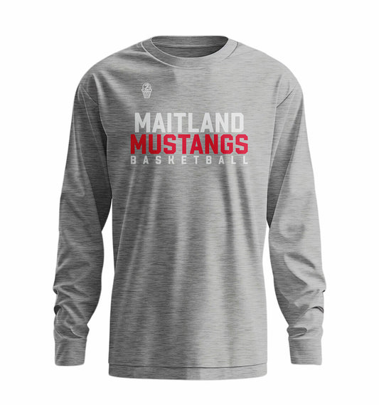 Maitland Mustangs Statement L/S Tee - Grey Marle
