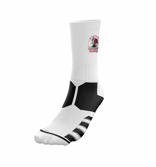 Maitland Mustangs Performance Socks - WHITE/BLACK