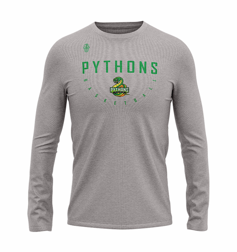 Petrie Pythons Long Sleeve T-shirt - Grey Marle