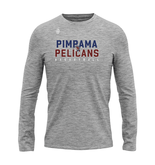 Pimpama Pelicans Statement Long Sleeve T-shirt - Grey Marle