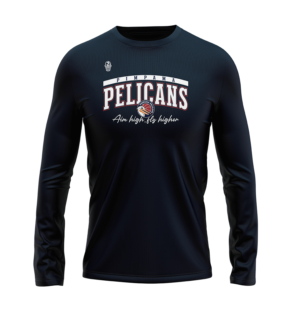 Pimpama Pelicans Long Sleeve Fly High T-shirt - Navy