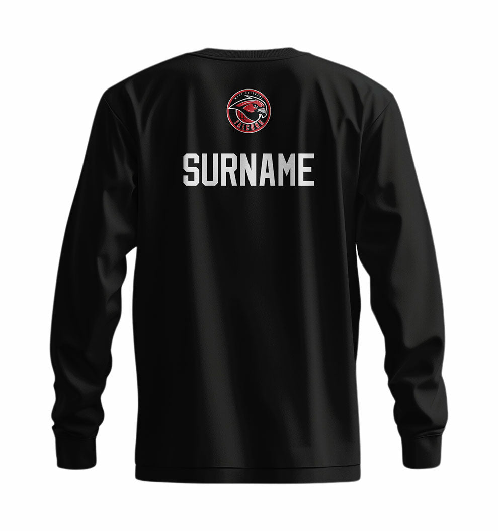 West Brisbane Falcons Courtside Long Sleeve T-shirt - Black