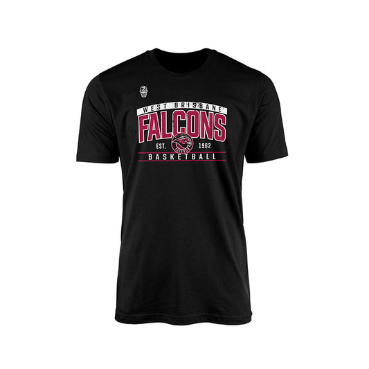 West Brisbane Falcons Courtside Tee - BLACK