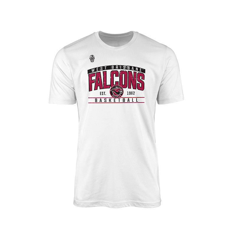 West Brisbane Falcons Courtside Tee - WHITE